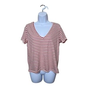 Zara Trafaluc V-Neck Striped Tee